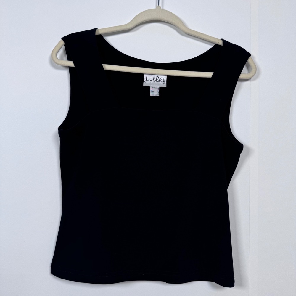 Joseph Ribkoff Tank Top Women 10 Black Minimalist Square Neck Clean line Canada